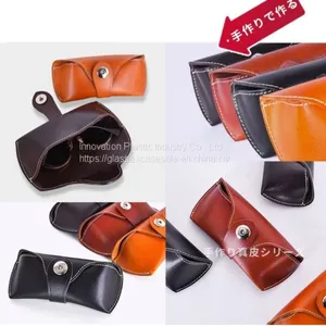 Hand-made 100% Purity Leather Eyeglasses Case; Vintage, Crush-resistant Glasses Case thumbnail-5