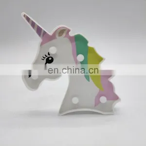 Bedroom Wall Decoration Colorful Unicorn Battery Operated Marquee LED Night Light thumbnail-4