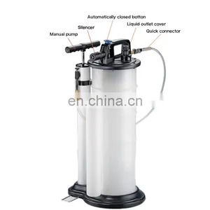 Car Engine Oil Change Fluid Extractor, 9 L Manual & Air Pneumatic Vacuum Fluid Transfer Pump Extractor thumbnail-4