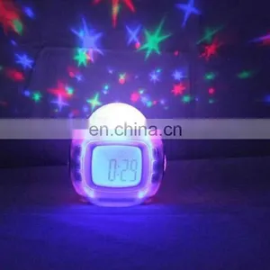 Muti-colors Digital Thermometer Led Star Sky Projector Clock thumbnail-2