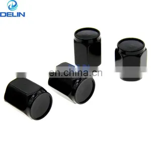 Wheel Valve Covers Alloy Custom Logo Tire Air Valve Stem Caps Black thumbnail-1