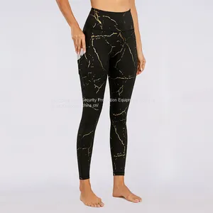 Activewear Manufacturer 2021 New High Waist Yoga Leggings Black Gilded Yoga Pants thumbnail-1
