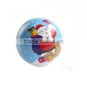 Colorful Christmas Tin Box Chocoloate Tin Case Ball thumbnail-1