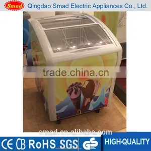 High Quality Curved Glass Door Ice Cream Freezer thumbnail-2