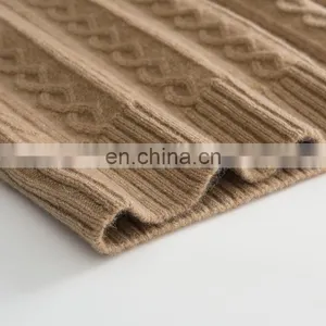 Wholesale 100% Cashmere Knit Women's Tank Top Sexy V-Neck Casual Short Woolen Clothing With Embroidered Logo on Back for Suits thumbnail-5