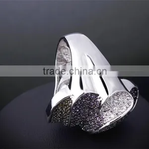 Gorgeous Chunky Party Look Color Cubic Zirconia 18K Gold Plated Deluxe Jewelry Ring thumbnail-4
