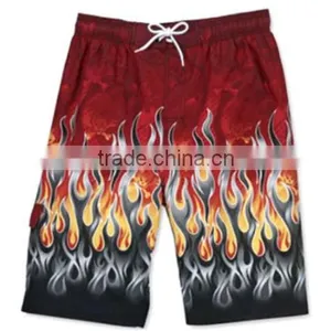 Popular Quick Dry Men's Slim Fit Board Shorts With Flames thumbnail-1