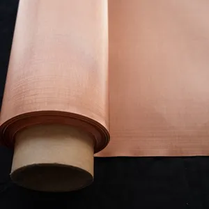 Red Copper Wire Mesh/cloth High Quality Electronic Signal Shielding Copper Wire Filter Mesh Stock Supply thumbnail-1
