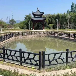 Cement Imitation Wood Fence, Imitation Vine Ancient Wood Bark Concrete Railing, for Scenic Spots, Bridges, New Rural Areas, Rivers, Fishponds thumbnail-2
