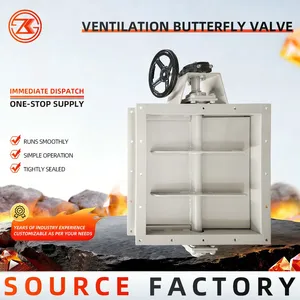 OEM Pneumatic Ventilation Butterfly Valve Carbon Steel For Dust Collector Flue Gas Air Duct Flow Control CE Certified thumbnail-3
