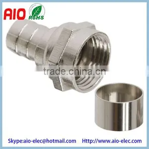 F Type Modular Crimp Ends Male PlugConnectors for RG6/U Coax Coaxial Cable thumbnail-1
