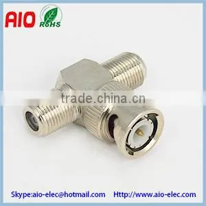 T Type RF Adaptor Connector Bnc Male to F Female-female for CCTV thumbnail-1