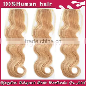 Fashion Hair Extension Two Tone Highlight Color Blonde Virgin Russian Hair Ponytail thumbnail-1