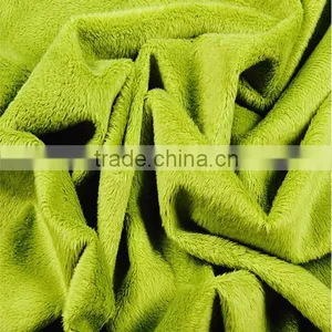 Fabric for Kid Toy /Super Soft High Quality Stock Fabric 100 Polyester Fleece Fabric Plain Green Fleece Velvet Quality Choice thumbnail-4