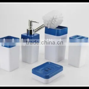 5 Pieces Bathroom Accessories Sets Tumbler Toothbrush Holder Dispenser Bath Decoration Bathroom Sets thumbnail-1