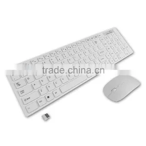 2.4g Bianco pc Wireless Keyboard + Mouse Keypad Film Kit Set per Desktop pc Laptop Spedizione Gratuita thumbnail-4