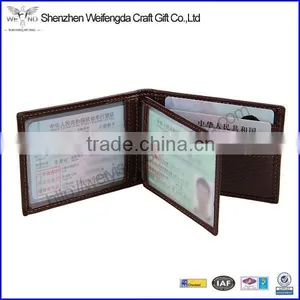 Men's Card Case Genuine Leather Brown Driver License Holder thumbnail-1