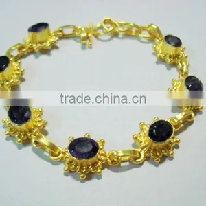 Amethyst Gemstone Metal Bracelets thumbnail-1