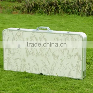 Folding Aluminum Picnic/Camping Table With 4 Stools thumbnail-3