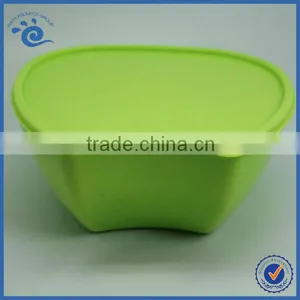 Green Petals-shaped Food Grade Plastic Storage Container With Lid thumbnail-2