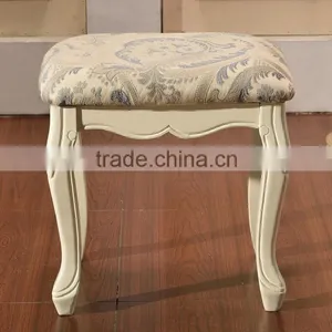 New Design Fabric Wood Ottoman Stool thumbnail-6