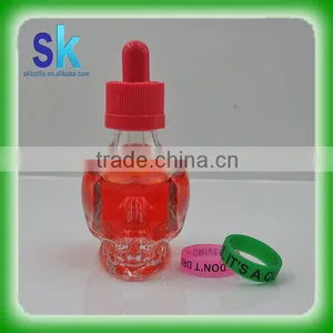 30ml Empty Skull Bottle e Liquid Glass Dropper Bottle With Childproof Cap thumbnail-1