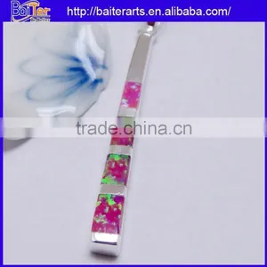 Hot !!! Created White Fire Opal Inlay Pendant 925 Sterling Silver Semi Precious Stone Pendants Wholesale thumbnail-4
