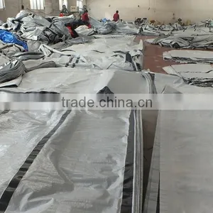 2015 Promotional Camping Tarp Tent Material for Sale Black Striped Tarpaulin Fabric thumbnail-4