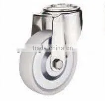 Industrial Caster Plain Bearing, Stainless Steel 304 Nylon Caster, Bolt Hole, Hollow Stem thumbnail-1