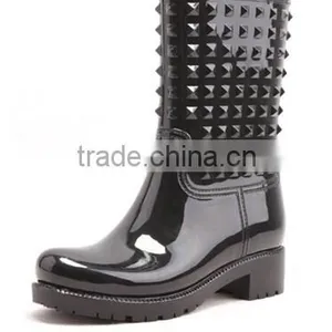 Fashionable Ladies Plastic Rain Boots New Arrival Item MD-007 thumbnail-2
