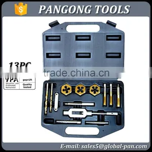 Titanium Hand Tap Set , Threading Dies ,twist Drill Set ,12pc Taps & Dies thumbnail-2