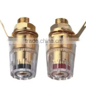 Gold Plating Speaker Binding Post With Transparent Cap thumbnail-1