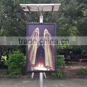 China Lowest Price Aluminum Lamp Post Light Box Lamp Post Signboard With Solar LED Lighting thumbnail-1