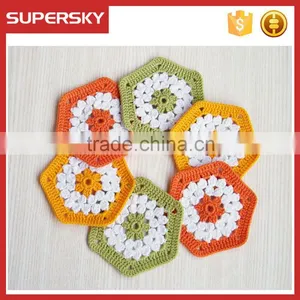V-211 Multicolored Crochet Coasters Set for Table Decor Lace Crochet Mug Mats thumbnail-2