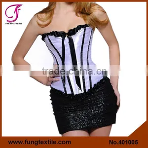 401002 Woman Satin Overbust Steel Boned White Orchard Corset thumbnail-4