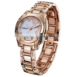 Kingsky KY054 Gold Plated Women Fashion Hand Watch for Girl thumbnail-6