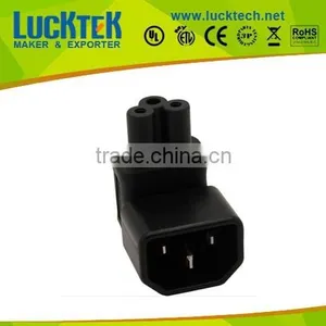 IEC 320 C14 to IEC C5 Right Angle Adapter Plug thumbnail-1
