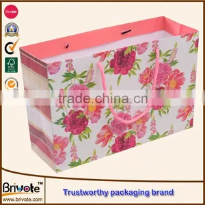 Brown Paper Bag/gold Hot Stamping Foil Kraft Paper Shopping Bag With Cotton Handle/paper Shopping Bags for Packing Garments Quality Choice thumbnail-1