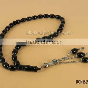 Black Agate Gemstone 66 Pcs 8mm Islamic Misbaha Tesbih Tasbih Prayer Beads thumbnail-5