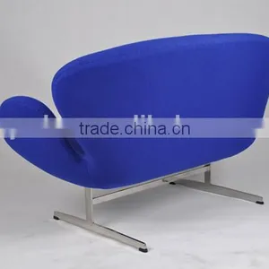 Living Room Sofa Furniture Cashmere Two Seat Swan Sofa thumbnail-4