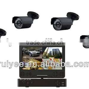 DVR-6414MKS New Model CCTV 4X IR Day/Night Camera 4 Channel 4CH 4 CH DVR KIT + 10.5 Inch LCD Surveillance System thumbnail-1