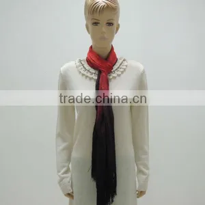 TYCAP101 Fashion Black Red Dip Dyed Scarf thumbnail-1