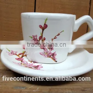New Decal 180ml Ceramic Coffee Cup and Saucer thumbnail-1