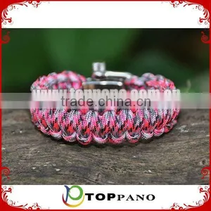 Fashion Design Colorful Alloy Paracord Survival Bracelet With Good Durable thumbnail-1