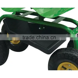 Height Adjustable Rolling Garden Seat With Four Rubber Wheels thumbnail-3