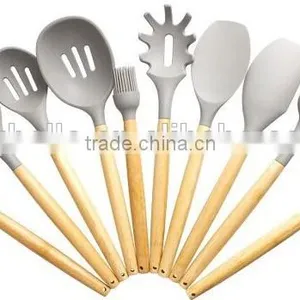 Bamboo Handle Silicone KitchenTools Set Of 10 thumbnail-1