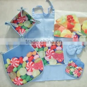 Kitchen Textile Digital Printing Apron Oven Mitt Pot Holder Cotton Kitchen Set Wholesale China Supplier thumbnail-1
