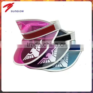 Custom Design Fashion 100% Plastic Pvc Sun Visor With Printing Logo thumbnail-1
