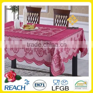 PVC Rectangle White Tablecloths thumbnail-6