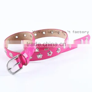 New Style Women Fashion Hollow Flower Carving Needle Buckle pu Belt thumbnail-3